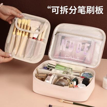 Cross-Border New Free Partition Large-Capacity Portable Cosmetic Bag Travel Makeup Brush Storage Bag Toiletry Bag - image 2