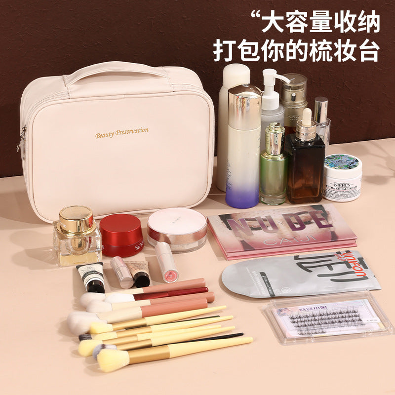 Cross-Border New Free Partition Large-Capacity Portable Cosmetic Bag Travel Makeup Brush Storage Bag Toiletry Bag - image 3