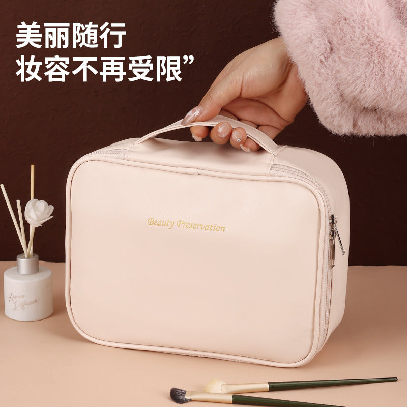 Cross-Border New Free Partition Large-Capacity Portable Cosmetic Bag Travel Makeup Brush Storage Bag Toiletry Bag - image 4