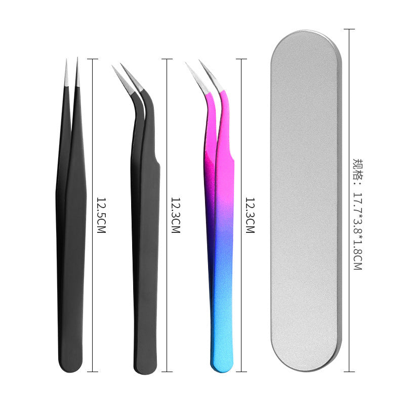 Factory Direct Supply Stainless Steel Eyelash Extension Kit Beauty Tools Eyelash Tweezers Gold Feather Clip Blooming - image 2
