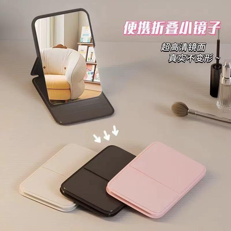 Portable High-Definition Folding Mini Makeup Mirror with Light Internet Celebrity Student Dormitory Cartoon Small Mirror - image 3