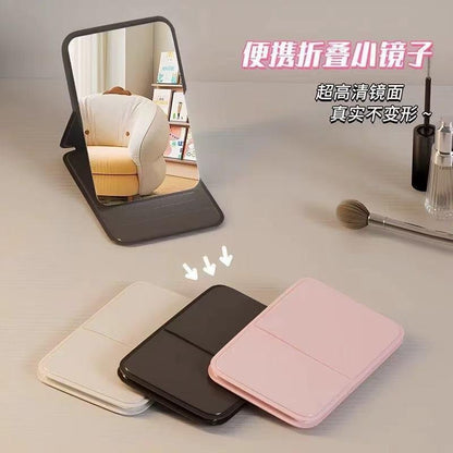 Portable High-Definition Folding Mini Makeup Mirror with Light Internet Celebrity Student Dormitory Cartoon Small Mirror - image 3