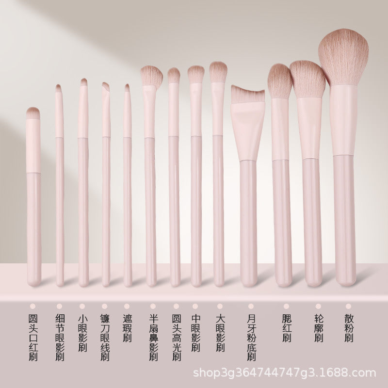Pink Peach Makeup Brush Set, Eye Shadow, Blush, Contouring, Nose Shadow, Concealer, Complete Set of Novice Brushes for Beginners - image 2