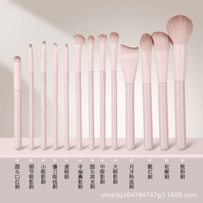 Pink Peach Makeup Brush Set, Eye Shadow, Blush, Contouring, Nose Shadow, Concealer, Complete Set of Novice Brushes for Beginners - image 2