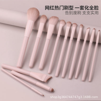 Pink Peach Makeup Brush Set, Eye Shadow, Blush, Contouring, Nose Shadow, Concealer, Complete Set of Novice Brushes for Beginners - image 3