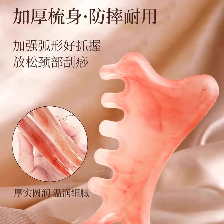 Natural Resin Four-In-One Double-Sided Scraping Board Facial Lifting and Firming Massager Facial Neck Shoulder and Neck Massager - image 2