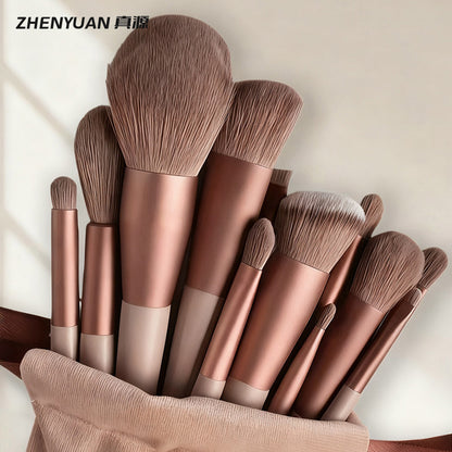 13-Piece Sijiqing Makeup Brush Set with Soft Bristles, Including Powder Brush, Eyeshadow Brush, Blush Brush, Highlighter Brush, Portable Full Set of Beauty Tools - image 1