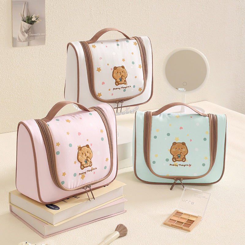 Beilian Hook-To-Attach Toiletry Bag New Travel Hanging Toiletries Organizer Embroidered Cute Portable Makeup Bag - image 2