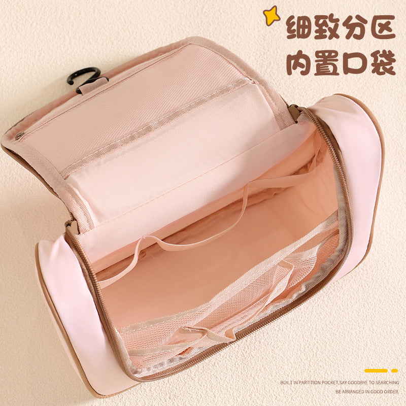 Beilian Hook-To-Attach Toiletry Bag New Travel Hanging Toiletries Organizer Embroidered Cute Portable Makeup Bag - image 3