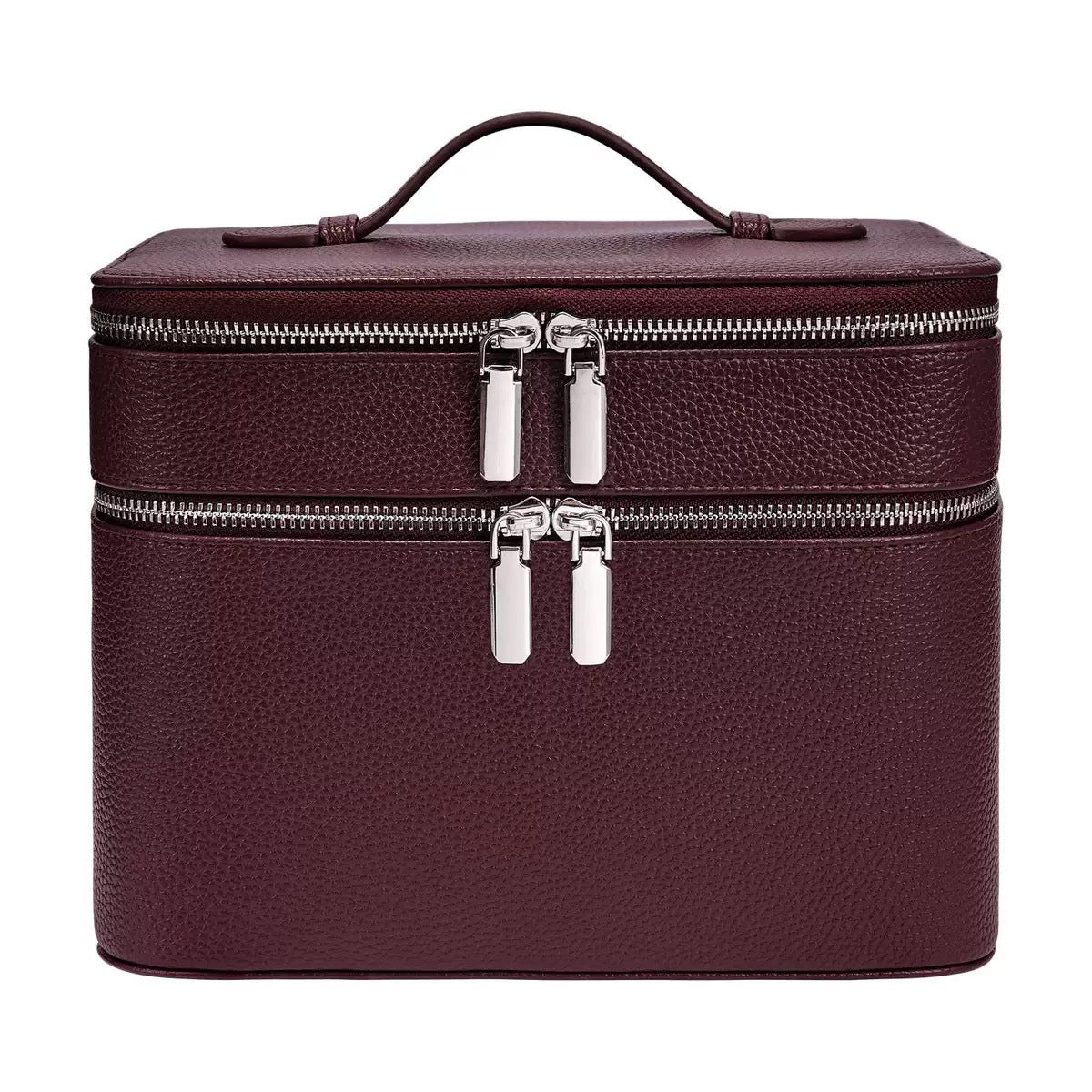 New Double-layer Large-capacity PU Portable Makeup Bag