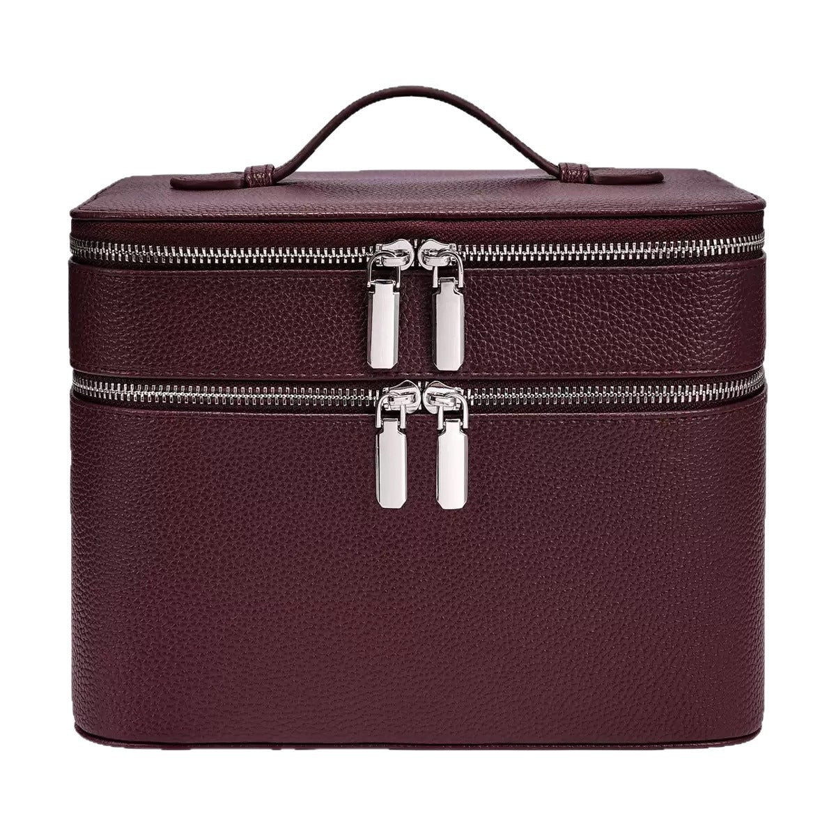 New Double-layer Large-capacity PU Portable Makeup Bag
